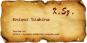 Kniesz Szabina névjegykártya